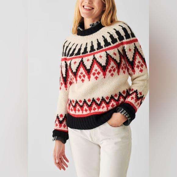 FAHERTY Frost Fairisle Sweater S - Picture 1 of 6